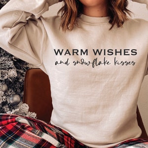 Deseos cálidos besos de copo de nieve SVG PNG / Feliz Navidad / Almohada de Navidad / Cita de signo de invierno / Taza de café Svg / Sublimación / Cricut