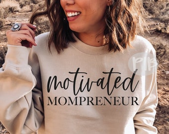 Mom Boss SVG PNG: Motivated Mompreneur Cut File (Digital Download)
