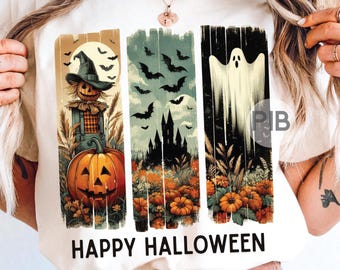 Retro Halloween PNG Clipart: Ghost, Pumpkin, Haunted House (Commercial Use Allowed)