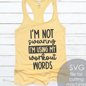 Fitnessstudio-Svg, Training-Svg, ich schwöre nicht, ich verwende mein Training Wörter Png, lustiges Training-Shirt, Cricut-Schnitt-Datei, Übung, Gym-Shirt-Spruch