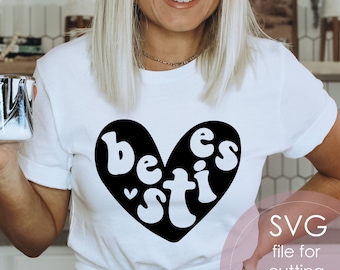 Besties Heart SVG PNG – Friendship Cut File, Coffee Mug Design (Digital Download)