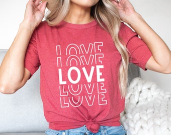 Love Stacked SVG: Valentine's Day Shirt Cut File (Digital Download)