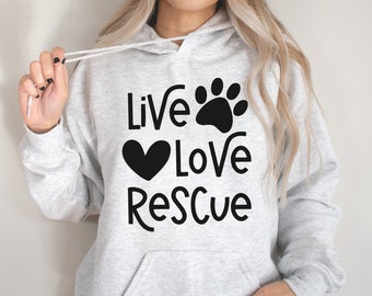 Live Love Rescue Dog SVG: design per maglietta per amanti degli animali (download digitale)