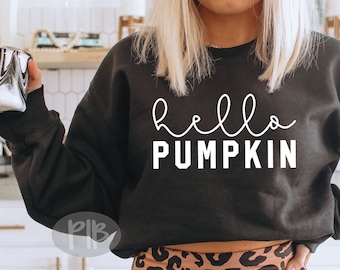 Hello Pumpkin SVG PNG: Halloween, Thanksgiving Fall Shirt Design (Digital Download)