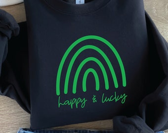 St Patricks Day SVG: Happy Lucky Shamrock Design (Digital Download)