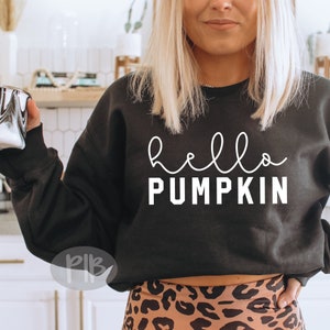 Hello Pumpkin SVG PNG | Halloween Shirt | Fall Decor | Thanksgiving Signs | Sublimation | Cut File for Cricut