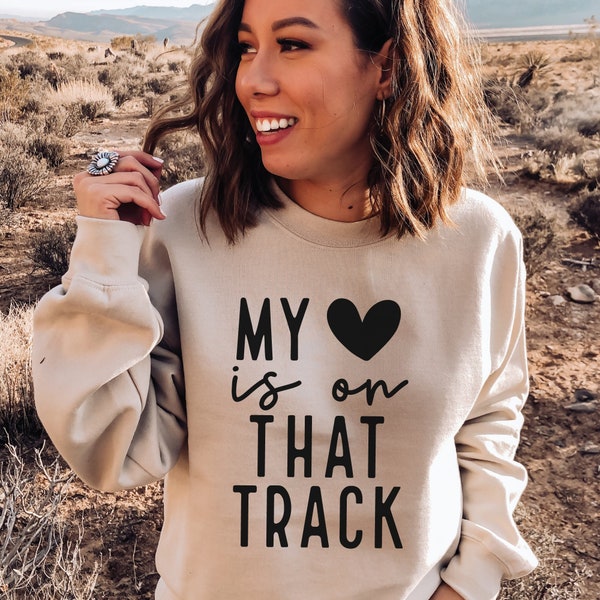 Track SVG PNG | My Heart Is On That Track Svg | Runner Svg | Running | Sublimation | Cut File Cricut