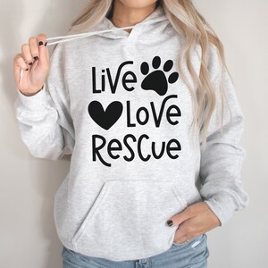 Live Love Rescue With A Paw Tshirt Dog Lovers Shirt Gift Live Love Rescue With A Paw Tshirt Dog Lovers Shirt Gift