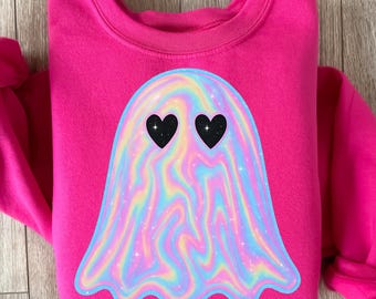 Fantôme irisé pastel PNG | Clipart Halloween (téléchargement numérique)