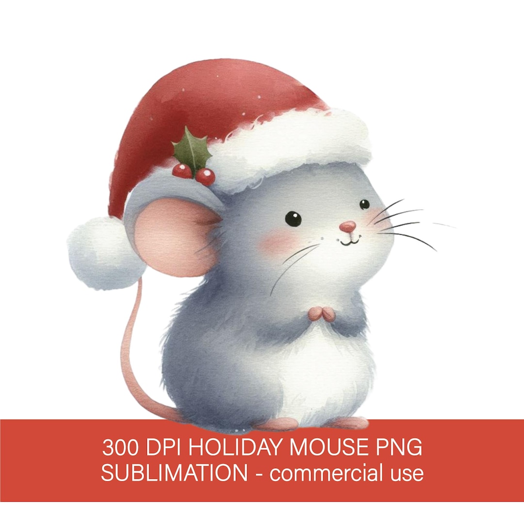 Christmas Mouse PNG, Santa Hat, Holiday Clip Art (digital Download) - Etsy