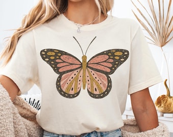 Boho Butterfly PNG Clipart: Cottagecore Sublimation Design (Digital Download, Commercial Use Allowed)