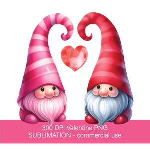 Cute Valentines Day Gnome Clipart Love Heart Illustration PNG, Gnomes Digital Art for DIY Crafts, Scrapbooking, Card Making