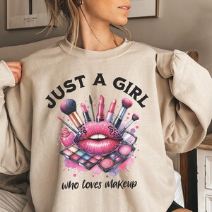 Makeup Lover PNG: Trendy Girl Clip Art (Digital Download, Commercial Use Allowed)