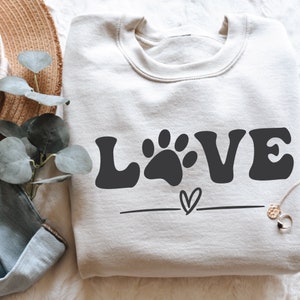 Amour de chien Svg Png, Svg de maman de chien, Svg de vie de chien, Svg d'amant de chien, Svg de patte de chien, Sublimation, Silhouette de fichiers de coupe Cricut