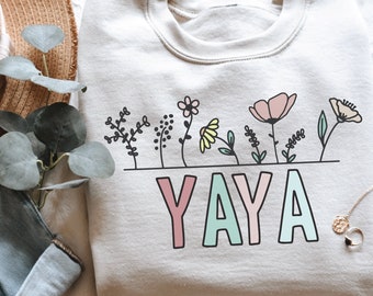 Yaya Floral PNG: Grandma T-Shirt Design (Digital Download)