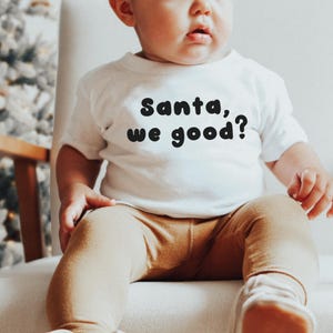 Santa We Good Svg Cut File, Funny Christmas Svg Png For Shirts Hoodies, Cute Holiday Quote Svg, Santa Kid Shirt Svg, Cricut