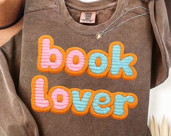 Gráfico PNG de lector literario de punto falso para camisetas, pegatinas y tazas