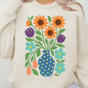 Wildflowers Png, Flower Bouquet Vase Clipart Shirt Sublimation, Sunflowers Design Digital Download, Glass Jar png, Tshirt Design Png