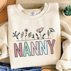 Nounou PNG, fichier de conception sublimation grand-mère, maman PNG, cadeau fête des mères, fichier T-shirt grand-mère, sérigraphie transfert, téléchargement numérique