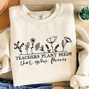 Boho professeur Svg Png, les enseignants plantent des graines qui poussent pour toujours Svg, cadeau chemise enseignant, tasse enseignant Svg, citation enseignant Svg, retour à l'école Svg
