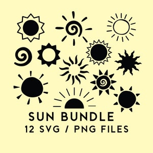 Sun SVG Bundle: Summer Clipart, Cricut & Glowforge (Digital Download)