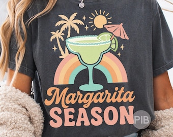 Retro Margarita Season PNG: Tropical Summer Drink Design (Digital Download)