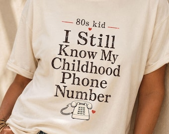 Funny 80s Kid PNG, Childhood Phone Number PNG, Retro Gen X Graphic, Nostalgia Design