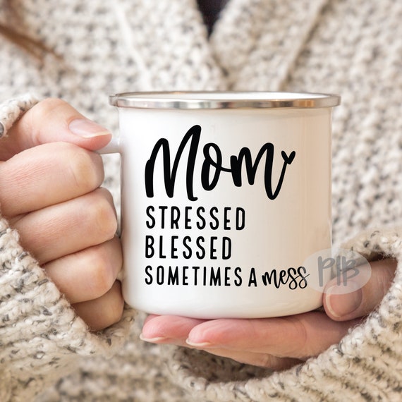 Mom Of Boys Coffee Mug, Messy. Blessed. Life.