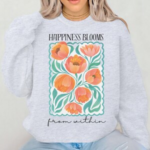 Le bonheur floral fleurit de l'intérieur Png, Clipart fleur de pivoines aquarelle lumineuses, sublimation de tulipe fantaisiste, conception botanique bohème printanière