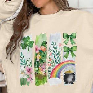 St Patrick&#39;s Day Clipart Png, Leprechaun and Rainbow Sublimation Design, Png File For Shirts And Hoodies