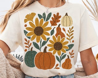 Sunflower Kürbis PNG - Rustikale Herbst Blumen Clipart für Shirts, Aufkleber, Tassen