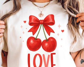 Cherry Love PNG: Valentinstag Clipart (digitaler Download)