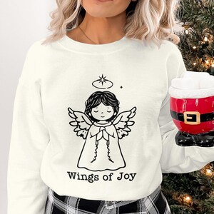 Christmas Angel Wings of Joy Digital Download Svg Png Design, Winter Holiday Angel Svg, Sublimation, Religious Christian Angel Clip Art