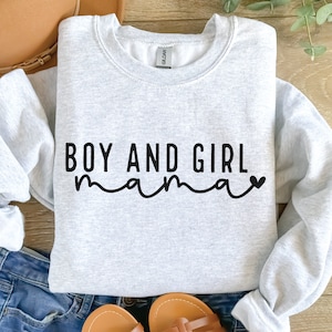 Boy And Girl Mama SVG: Mother&#39;s Day Cricut Cut File (Digital Download)