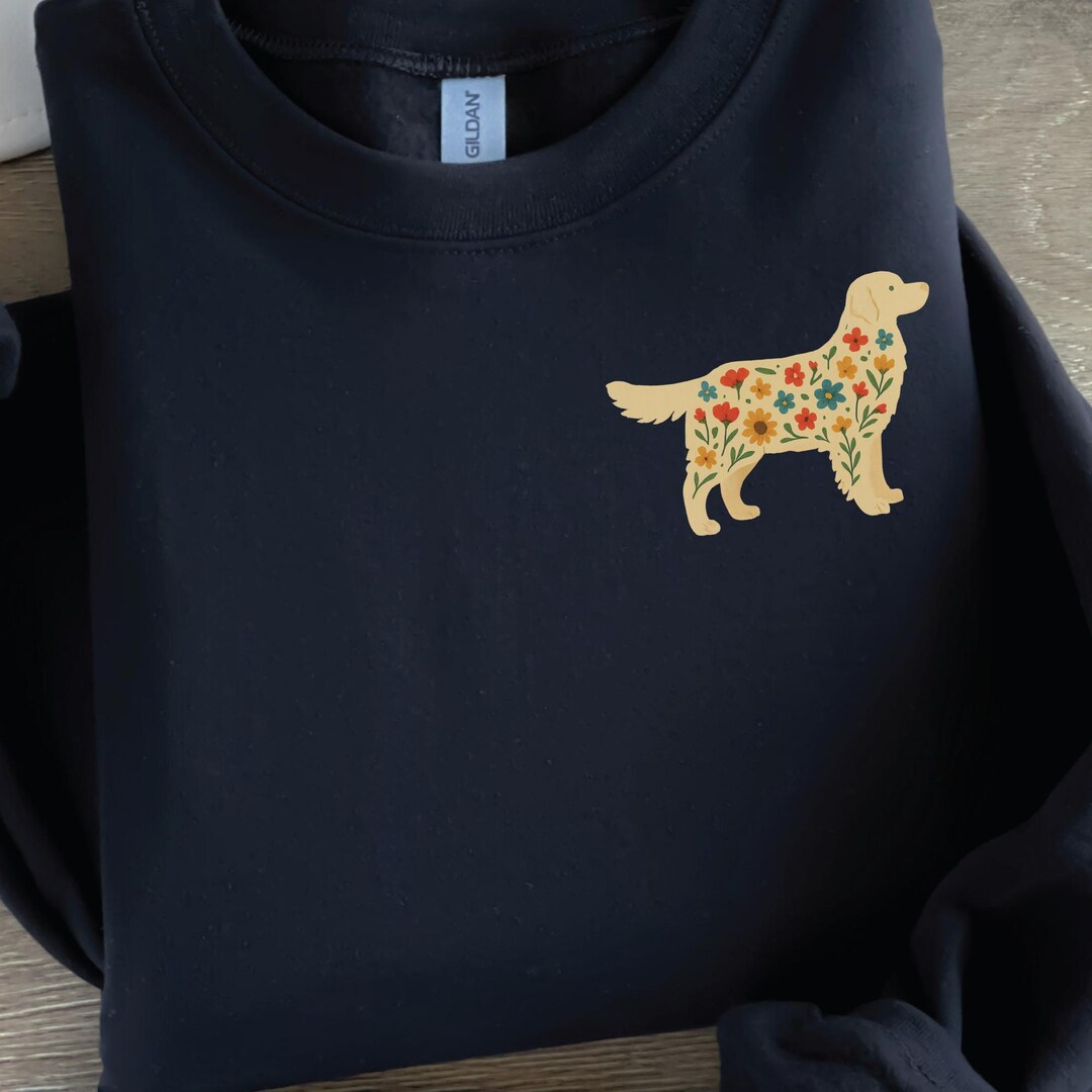 Floral Golden Retriever PNG: Wildflower Dog Mom Shirt Design (digital ...