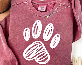 Huella de pata SVG, Huella de perro PNG Clipart, Archivo de corte Cricut, Silueta (Descarga digital)