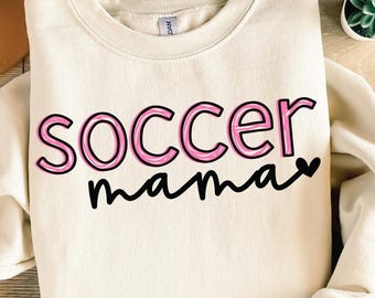 サッカーママ PNG：スポーツ観戦デーシャツデザイン（デジタルダウンロード）