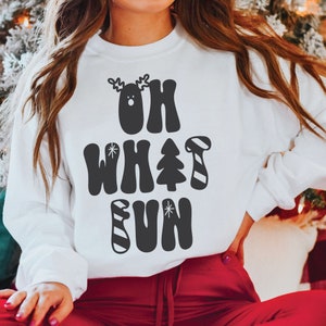 Natal retrô PNG SVG | Oh, que diversão Svg | Feliz Natal Png | Almofada Svg | Arquivo de corte de citação de sinal de inverno | Sublimação | Cricut