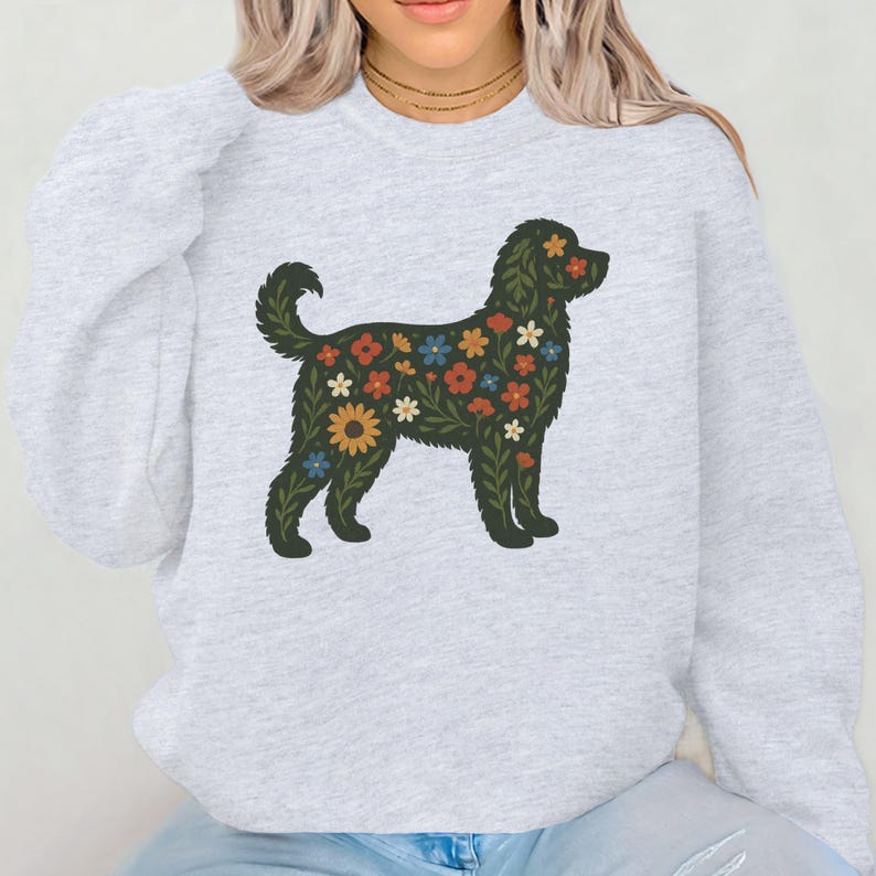 Floral Golden Doodle PNG: Boho Dog Mom Shirt Design (digital Download ...