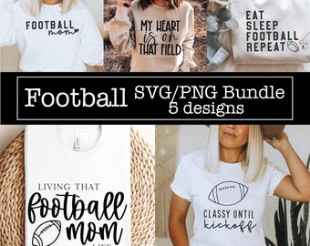 Football Mom SVG Bundle: Shirt Designs, Cut File (Digital Download)