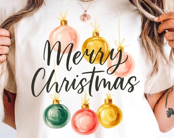 Frohe Weihnachten PNG Aquarell Ornaments Bauble Sublimation Weihnachten Shirt Design