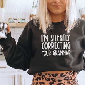 Funny Teacher SVG: Silently Correcting Grammar, Cricut Silhouette PNG (Digital Download)