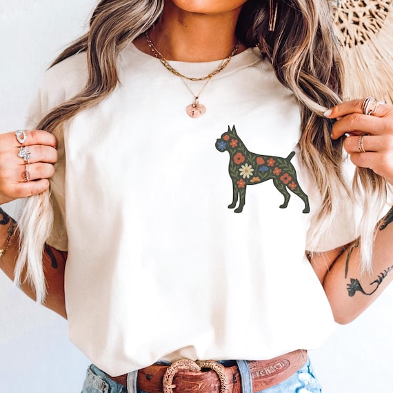 Floral Boxer Dog PNG: Wildflower Pet Clipart (digital Download)