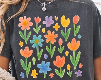 Pastel Flowers PNG, Spring Floral Clipart for Shirts, Stickers & Scrapbook (Digital Download)