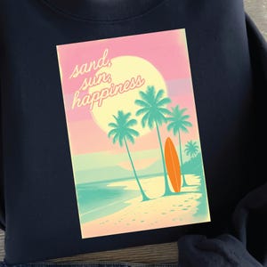 Zomervakantieshirt png, zand, zon, geluk png, strandsublimatie ontwerp digitale download
