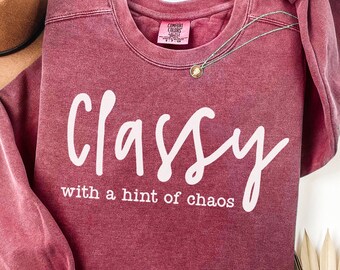 Classy With Chaos Quote SVG – Snarky Introvert Design (Digital Download)