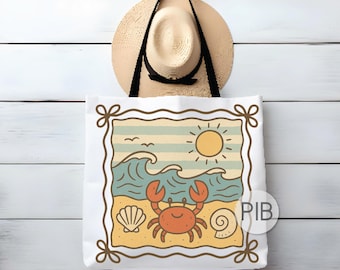 Retro Beach Crab PNG: Coastal Summer Clipart (Digital Download)