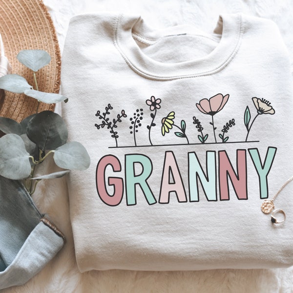 Grandma PNG: Floral Granny T-Shirt Design (Digital Download)