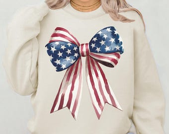 American Flag Bow Png: Patriotic Watercolor Clip Art (Digital Download)