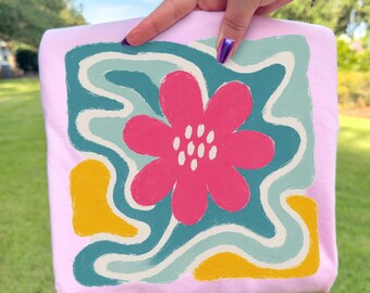 Retro Daisy PNG, Groovy 70s Floral Art (Digital Download)